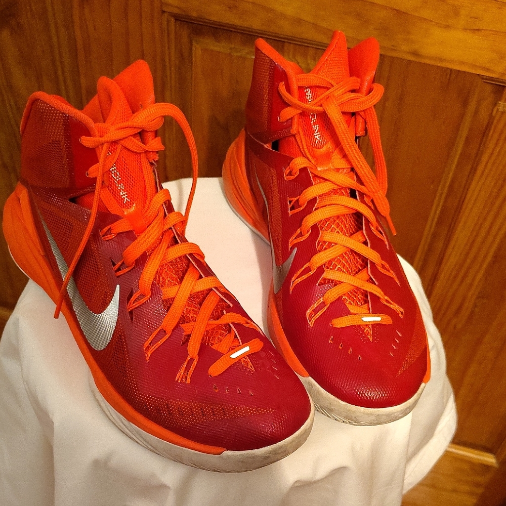 Nike Red and Orange Basketball Sneakers